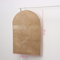 Чехол для одежды Доляна &laquo;Гусиная лапка&raquo;, ПВХ окно, 90&times;60 см, цвет бежевый