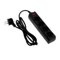 Сетевой фильтр Luazon Lighting, 4 розетки, 1.8 м, 2200 Вт, 3 х 0.75 мм2, 10 А, 220 В, черный Сетевой фильтр Luazon Lighting, 4 розетки, 1.8 м, 2200 Вт, 3 х 0.75 мм2, 10 А, 220 В, черный