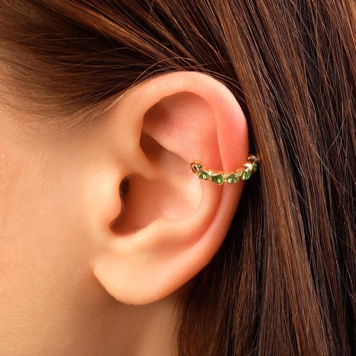 Серьги &laquo;Каффы&raquo; манжеты, набор 5 шт., цветные в золоте