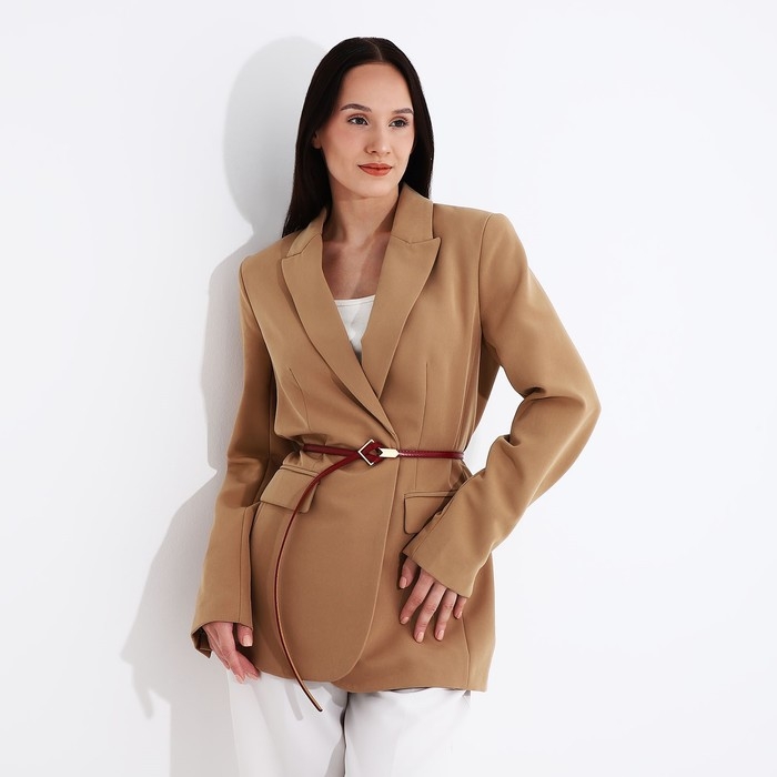 Ремень женский, ширина 1 см, пряжка металл, цвет бордовый