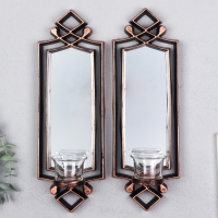 Подсвечник пластик, стекло на 1 свечу "Зеркальный свет" н-р 2 шт d-4 см бронза 8х11,5х37 см 906887 Подсвечник пластик, стекло на 1 свечу "Зеркальный свет" н-р 2 шт d-4 см бронза 8х11,5х37 см 906887