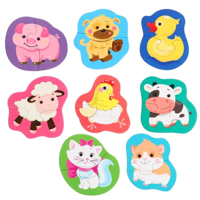 Пазлы контурные &laquo;Домашние животные. Половинки&raquo;