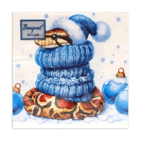 Новогодние салфетки бумажные Bouquet de Luxe &laquo;Новогодний питон&raquo;, 3 слоя, 24х24 см, 25 шт.