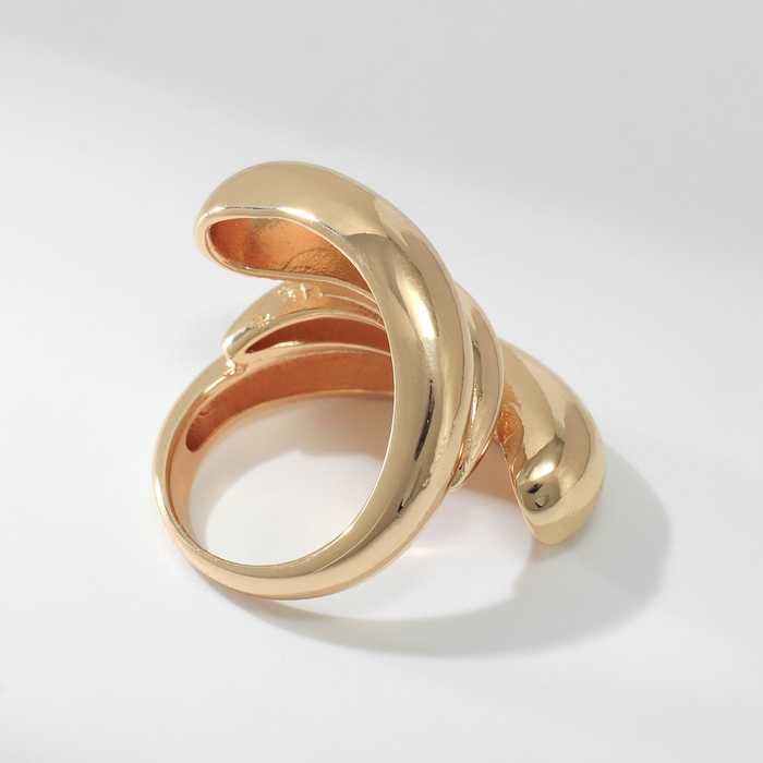 Кольцо металл &laquo;Тренд&raquo; тройная волна, цвет золото, размер 16