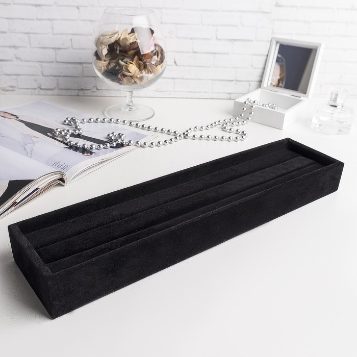 Подставка под кольца Queen fair2 полосы, 35&times;10&times;3 см, цвет чёрный