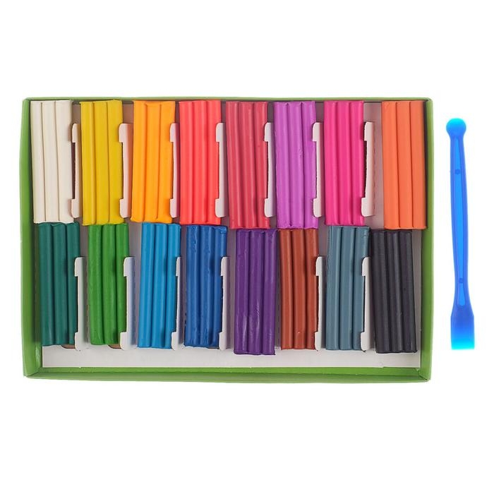 Пластилин мягкий (восковой) 16 цветов 196 г Гамма Пластилин мягкий (восковой) 16 цветов 196 г Гамма "Пчелка", со стеком, картонная упаковка 280030Н