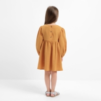 Платье детское с длинным рукавом KAFTAN "Муслин", размер 32 (110-116 см) цвет горчичный Платье детское с длинным рукавом KAFTAN "Муслин", размер 32 (110-116 см) цвет горчичный
