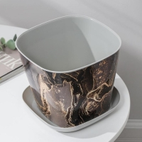 Горшок с поддоном &laquo;Мрамор&raquo;, 2,5 л, цвет светло-серый