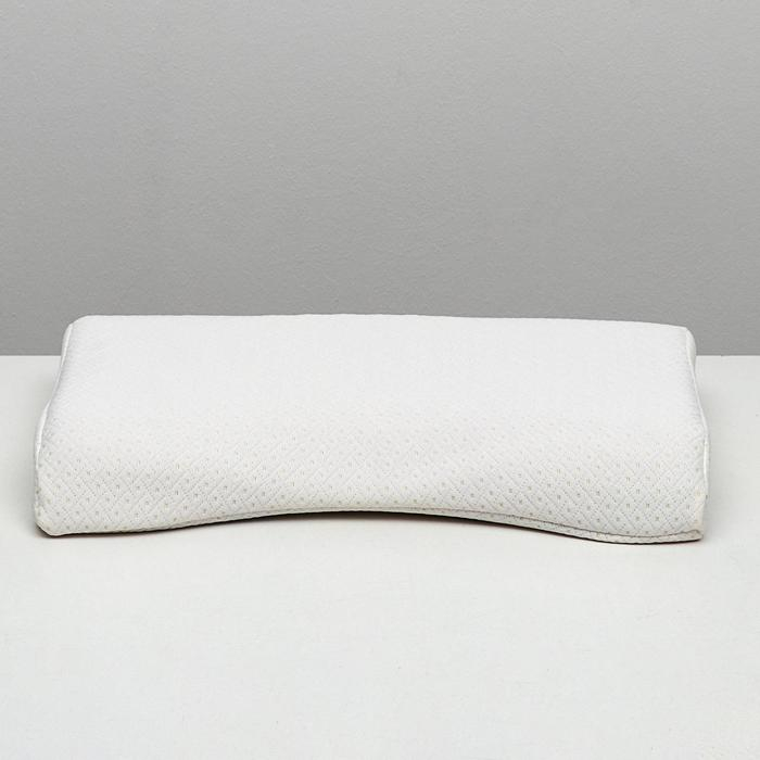 Подушка ортопедическая НТ-ПС-07 "Массажная", для взрослых, с эффектом памяти и выемкой под плечо, 55x36 см, валики 10/7 см