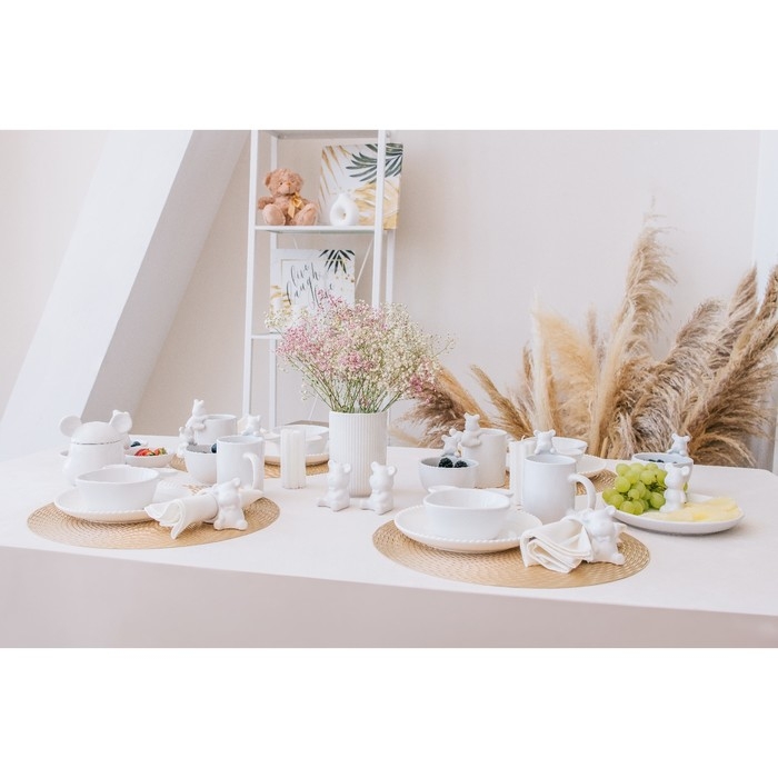 Тарелка керамическая Доляна &laquo;Мишка Отто&raquo;, 20,5&times;9 см, цвет белый