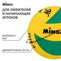 Волейбольный мяч MINSA, клееный, 8 панелей, р. 5, PVC