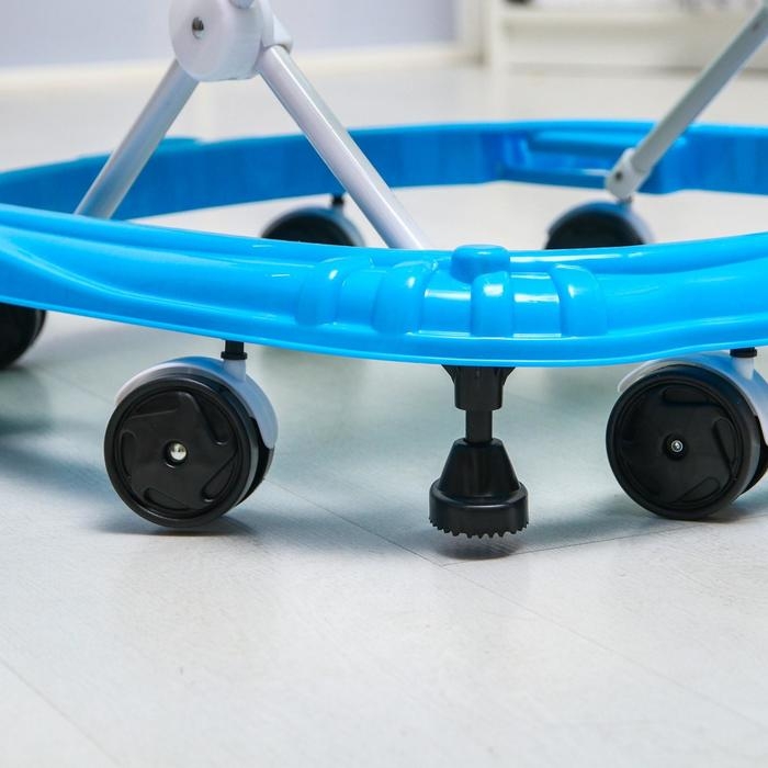 Ходунки &laquo;Львенок&raquo;, 8 колес, тормоз, муз., игрушки, синий-зеленый