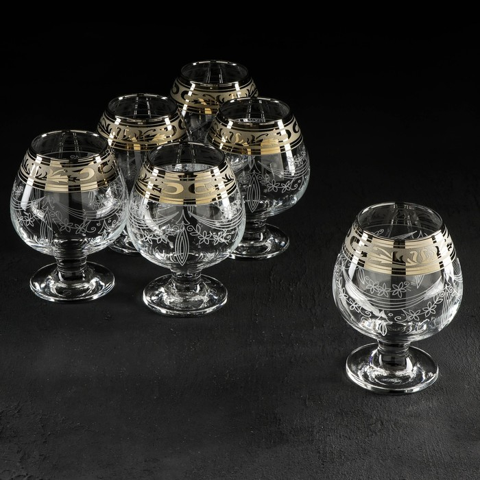 Набор бокалов для бренди &laquo;Русский узор&raquo;, 400 мл, 6 шт