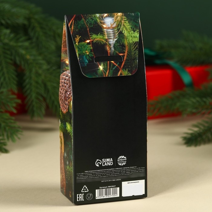 Новый год! Кофе молотый &laquo;Новый год: Успехов в Новом году&raquo;, с ароматом: амаретто, 50 г.