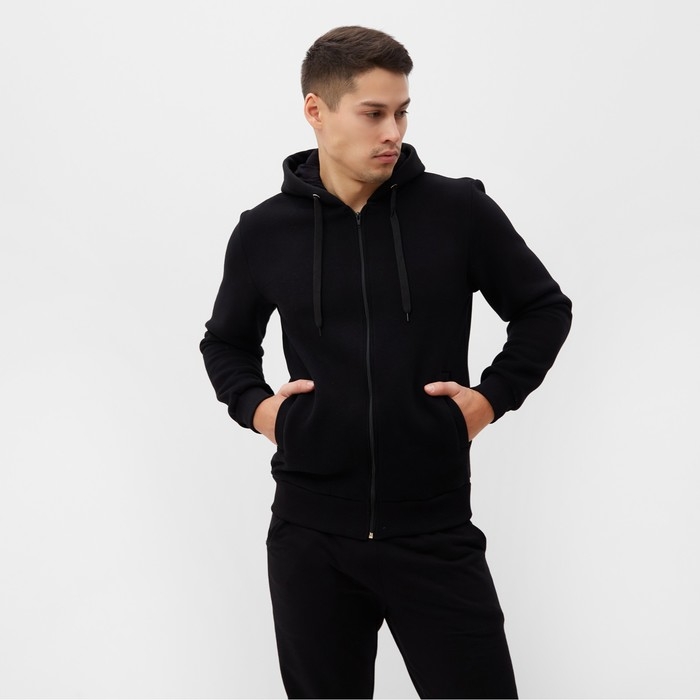 Толстовка мужская, цвет черный, р-р 54