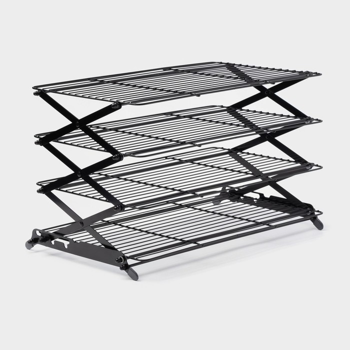 Решётка для глазирования и остывания кондитерских изделий, 4 яруса, 43,5&times;25,5&times;8 см, цвет чёрный