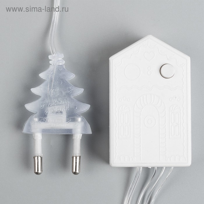 Гирлянда &laquo;Нить&raquo; 5 м с насадками &laquo;Игла&raquo;, IP20, прозрачная нить, 50 LED, свечение белое, 8 режимов, 220 В