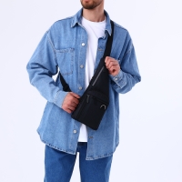 Сумка-слинг мужская из текстиля, цвет чёрный Сумка-слинг мужская из текстиля, цвет чёрный