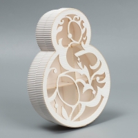 Коробка подарочная, кондитерская упаковка &laquo;8 марта&raquo; белая, 22 х 16 х 5 см