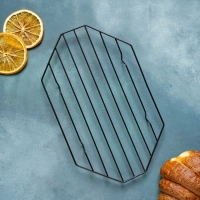 Решётка для глазирования и остывания кондитерских изделий KONFINETTA &laquo;Октаэдр&raquo;, 25&times;15&times;1,8 см, цвет чёрный