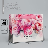 Пакет подарочный ламинированный горизонтальный, упаковка, &laquo;Счастье ждёт тебя&raquo; 22 х 17,5 х 8 см