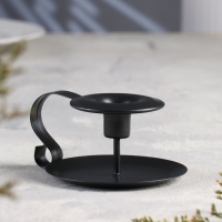 Подсвечник металлический "Классика", на одну свечу, 11 х 6 см, черный