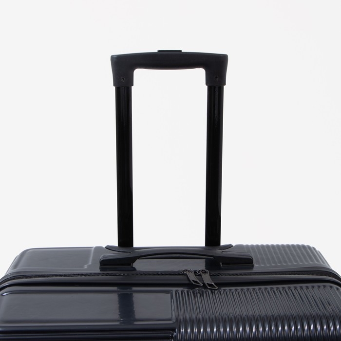 Чемодан большой 84 л (L), отдел на молнии, кодовый замок, цвет чёрный