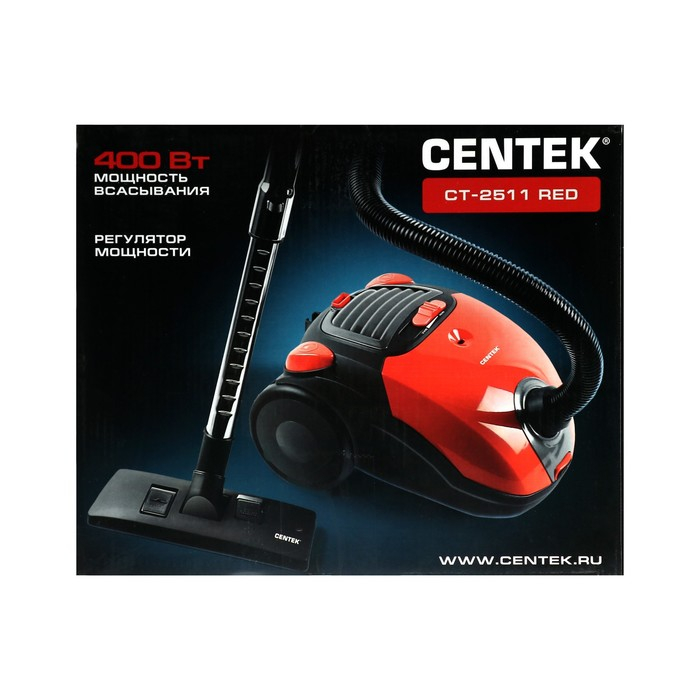 Пылесос Centek CT-2511, 2000/400 Вт, 2 л, красный Пылесос Centek CT-2511, 2000/400 Вт, 2 л, красный