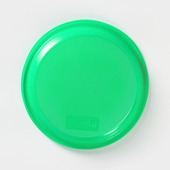 Тарелки пластиковые одноразовые, d= 21 см, цвет зелёный, 12 шт/уп Тарелки пластиковые одноразовые, d= 21 см, цвет зелёный, 12 шт/уп