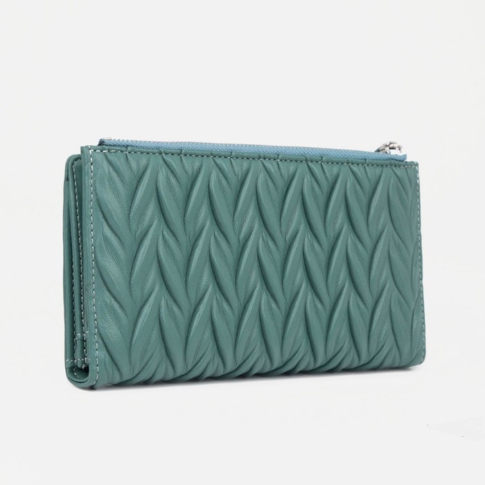 Кошелёк женский на кнопке, цвет зелёный