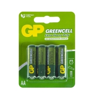 Батарейка солевая GP Greencell Extra Heavy Duty, AA, R6-4BL, 1.5В, блистер, 4 шт. Батарейка солевая GP Greencell Extra Heavy Duty, AA, R6-4BL, 1.5В, блистер, 4 шт.