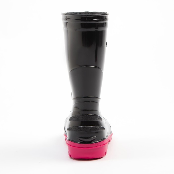 Сапоги резиновые детские, цвет черный+розовый, размер 29