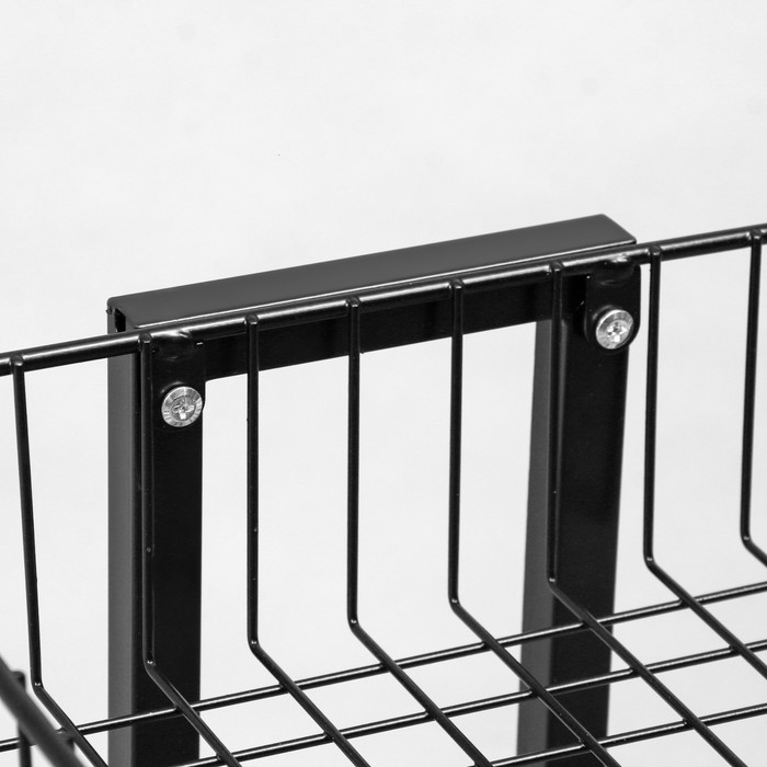 Стойка торговая универсальная, 3 корзины, на колесах, 35&times;35&times;76 см, цвет чёрный