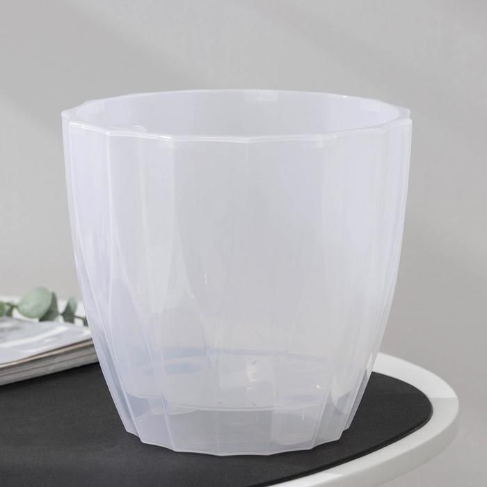 Кашпо для цветов со вставкой &laquo;Флюте&raquo;, 3 л, цвет прозрачный