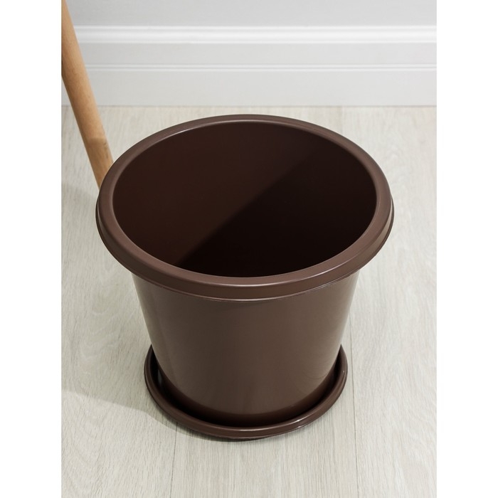 Горшок для цветов с поддоном «Эконом», 10 л, пластиковый, цвет коричневый Горшок для цветов с поддоном «Эконом», 10 л, пластиковый, цвет коричневый