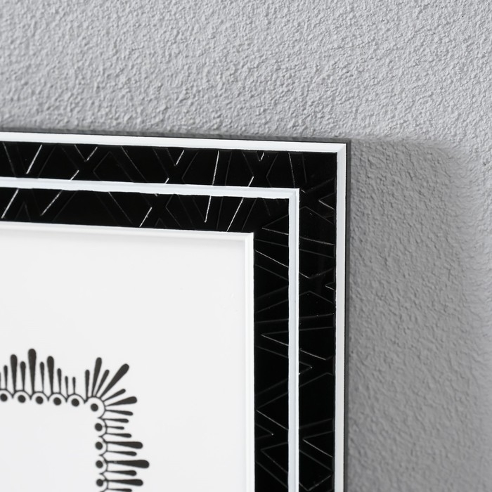 Фоторамка пластик 30х40 см "Двойное сечение" чёрная 42,8х32,8х1 см