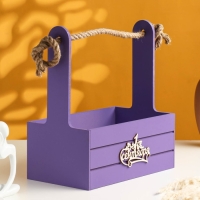 Ящик - кашпо деревянный 25х15х30 "1 сентября" фиолетовый Ящик - кашпо деревянный 25х15х30 "1 сентября" фиолетовый