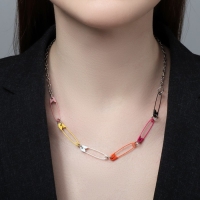 Колье &laquo;Булавки&raquo;, цветное в серебре, L= 45 см