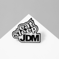 Значок &laquo;Япония&raquo; JDM, цвет чёрно-белый в чёрном металле