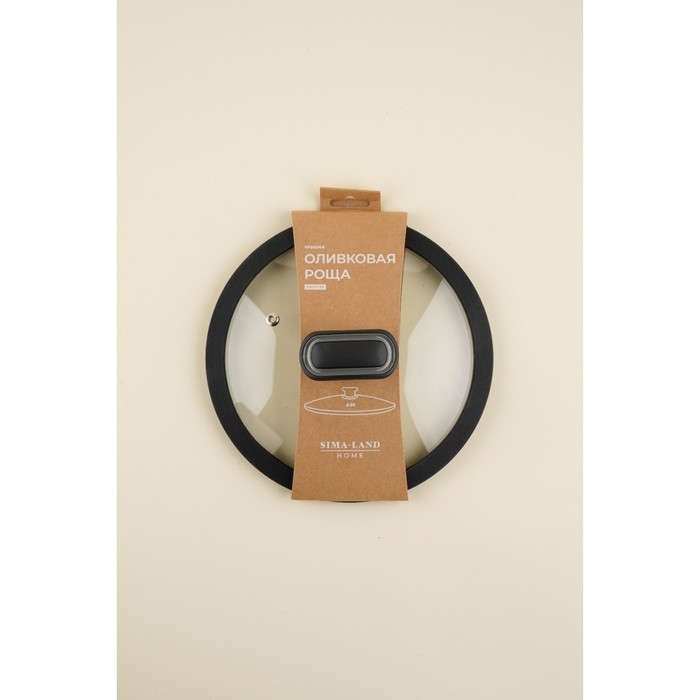 Крышка стеклянная SL Home, d=20 см, с силиконовым ободком Крышка стеклянная SL Home, d=20 см, с силиконовым ободком