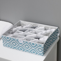 Органайзер для хранения белья Доляна &laquo;Лагуна&raquo;, 24 ячейки, 38&times;30&times;10 см, цвет бирюзовый