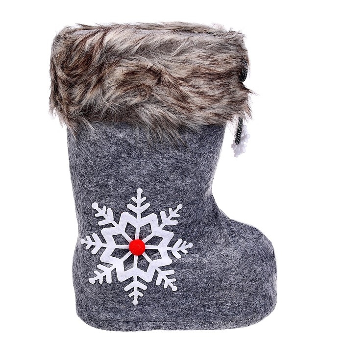 Конфетница &laquo;Сапожок&raquo;, снежинка, цвет серый