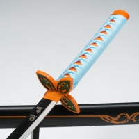 Сувенирное оружие "Катана Нобу" 75 см, клинок 48 см, рукоять голубая, на подставке