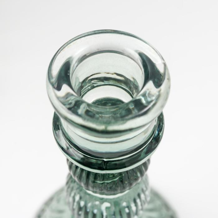 Подсвечник стекло на 1 свечу Подсвечник стекло на 1 свечу "Колонна с шарами" синий-зелёный прозрачный 15,5х8,5х8,5 см