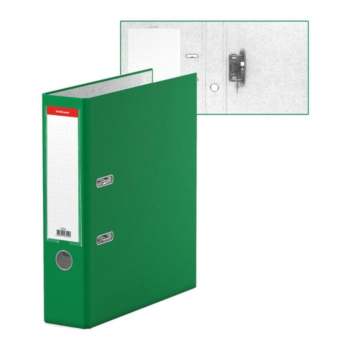 Папка&ndash;регистратор А4, корешок 70 мм, ErichKrause Granite, с арочным механизмом, зеленая, до 450 листов