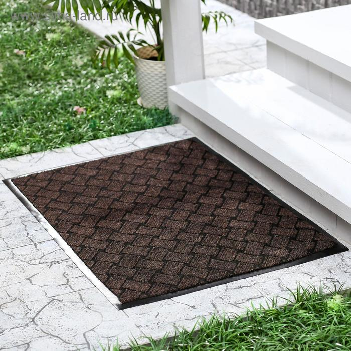 Коврик придверный влаговпитывающий &laquo;Крафт&raquo;, 50&times;80 см, цвет коричневый