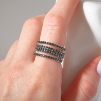 Кольцо &laquo;Минимал&raquo; разделение, цвет серый в серебре, безразмерное