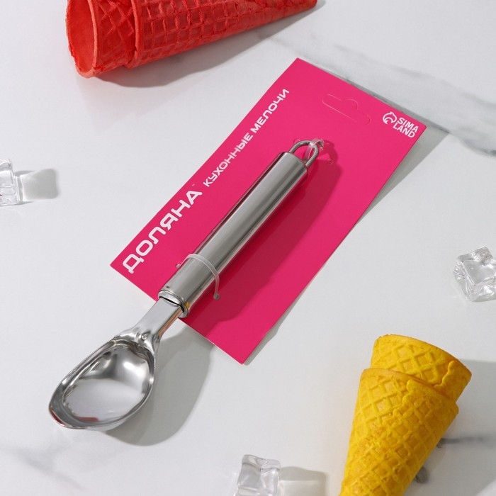 Ложка для мороженого Доляна &laquo;Металлик&raquo;, 21 см, цвет серебристый