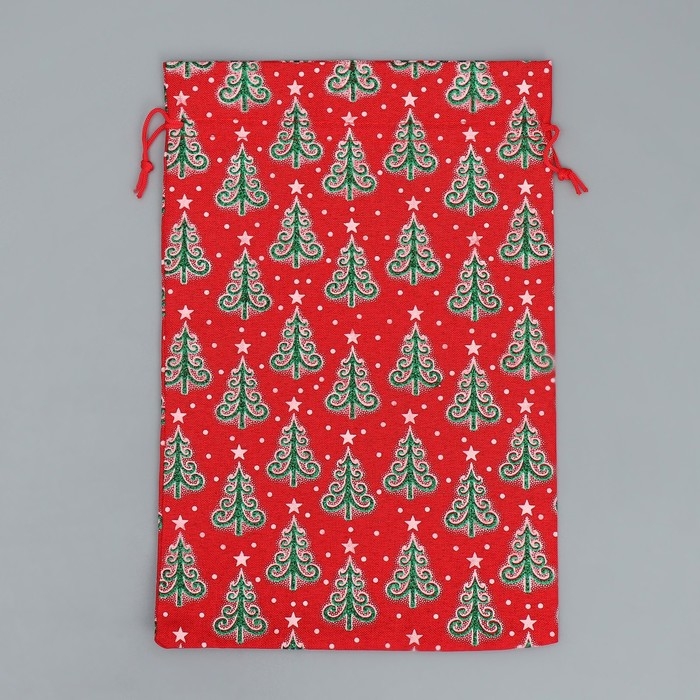 Мешочек подарочный холща «Добра в Новом Году», ёлки, 20 х 30 см +/- 1.5 см, Новый год Мешочек подарочный холща «Добра в Новом Году», ёлки, 20 х 30 см +/- 1.5 см, Новый год
