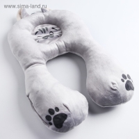 Подушка дорожная детская для путешествий &laquo;Котенок&raquo;, ортопедическая, цвет серый